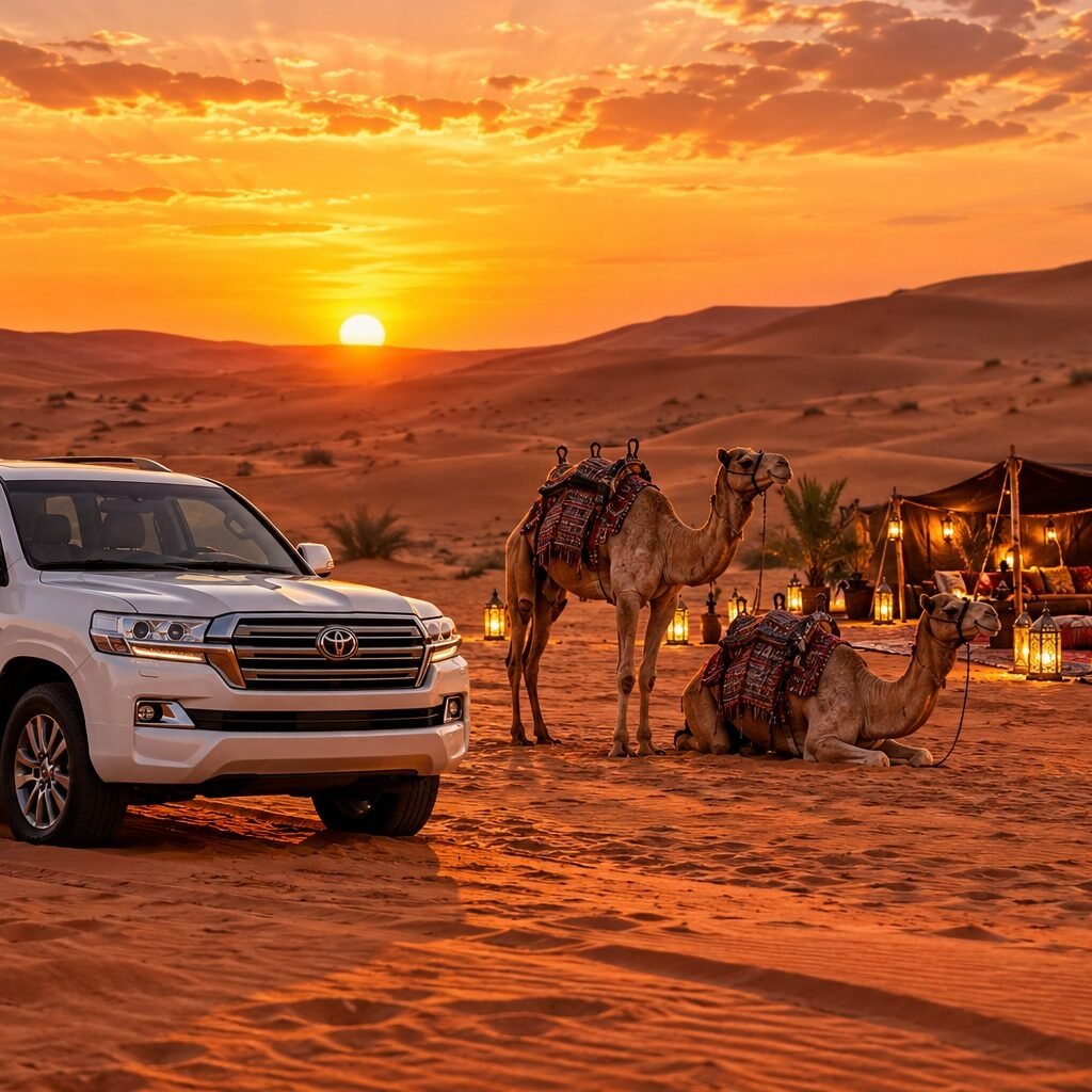 Private Desert Safari With Camel Ride BBQ Dinner