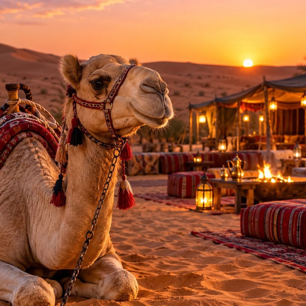 Premium Desert Safari Camel Ride BBQ Dinner