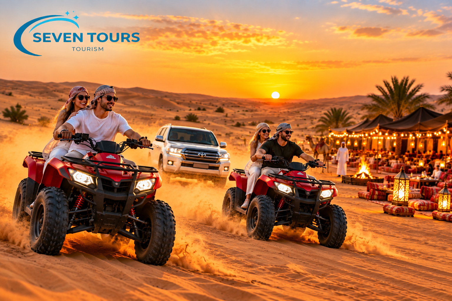 Private Couple Desert Safari with ATV & BBQ Dinner
