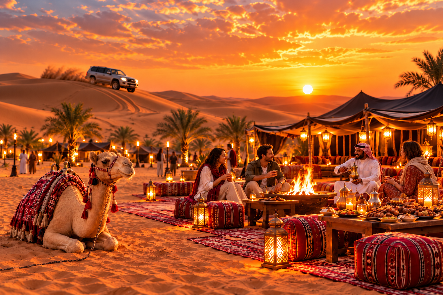 Premium Desert Safari with Camel Ride & BBQ Dinner
